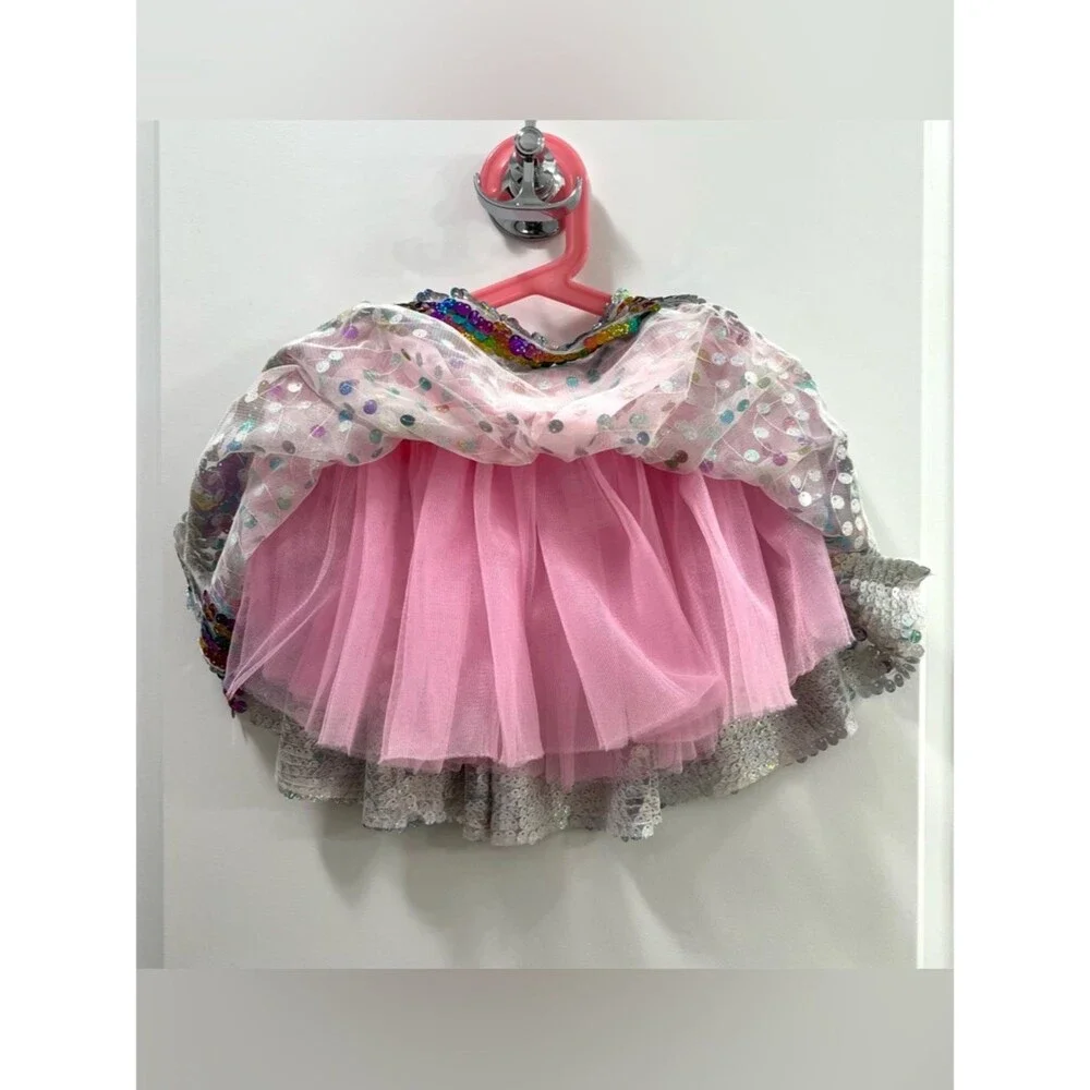 Great Pretenders Pink Sequin Tulle Skirt Size 4-7 years NWOT